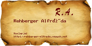 Rehberger Alfréda névjegykártya